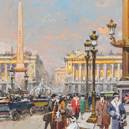 Piazza Della Concordia Eugène Galien-Laloue egl52 quadro stampato su tela