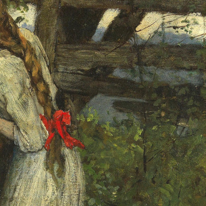 Ragazza In Attesa Del Suo Amante Ferdinand Leeke flk6 quadro stampato su tela