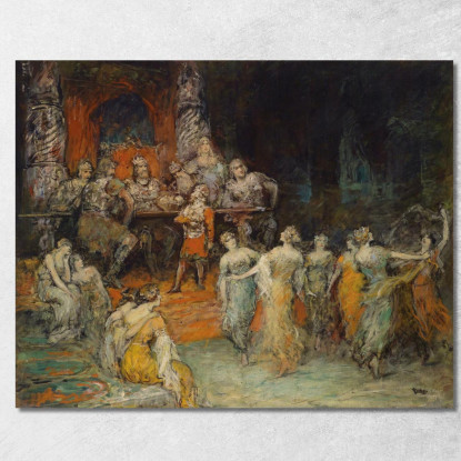 Il Re Nano Laurino Alla Corte Di Dietrich Von Bern Ferdinand Leeke flk18 quadro stampato su tela
