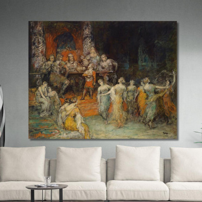 Il Re Nano Laurino Alla Corte Di Dietrich Von Bern Ferdinand Leeke flk18 quadro stampato su tela