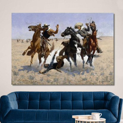 Aiutare Un Compagno Frederic Remington frm5 quadro stampato su tela