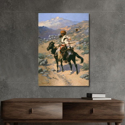 Un Cacciatore Di Pellicce Indiano Frederic Remington frm7 quadro stampato su tela