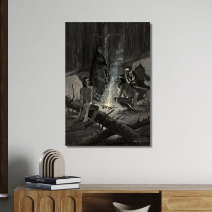 Segnale Di Fuoco Apache Frederic Remington frm8 quadro stampato su tela