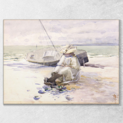 Ragazza Sulla Spiaggia Frances Hodgkins fhd13 quadro stampato su tela