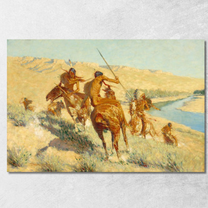 Episodio Del Fucile Di Buffalo Frederic Remington frm14 quadro stampato su tela