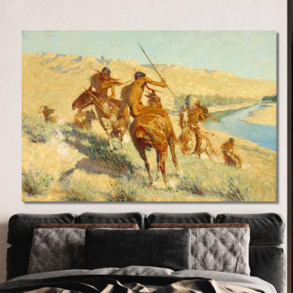 Episodio Del Fucile Di Buffalo Frederic Remington frm14 quadro stampato su tela