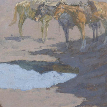 Lotta Per La Pozza D'Acqua Frederic Remington frm15 quadro stampato su tela