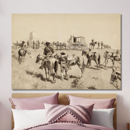 Sul Bighorn Frederic Remington frm25 quadro stampato su tela