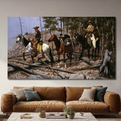 Prospezione Per Pascolo Bovino Frederic Remington frm29 quadro stampato su tela