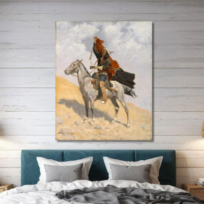 Il Segnale Della Coperta Frederic Remington frm37 quadro stampato su tela