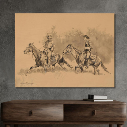 I Corrieri Frederic Remington frm41 quadro stampato su tela