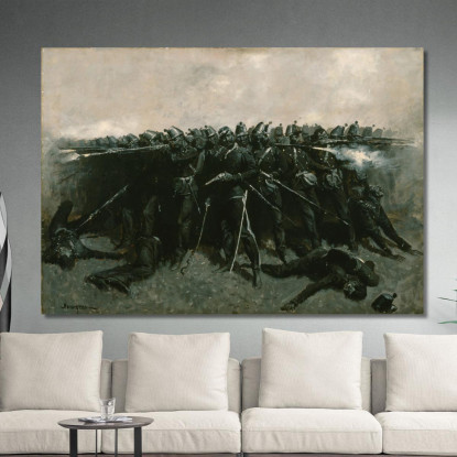 La Piazza Della Fanteria Frederic Remington frm49 quadro stampato su tela