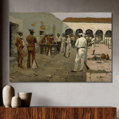 La Spedizione Mier - Il Disegno Del Fagiolo Nero Frederic Remington frm54 quadro stampato su tela