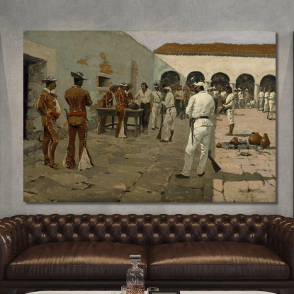 La Spedizione Mier - Il Disegno Del Fagiolo Nero Frederic Remington frm54 quadro stampato su tela