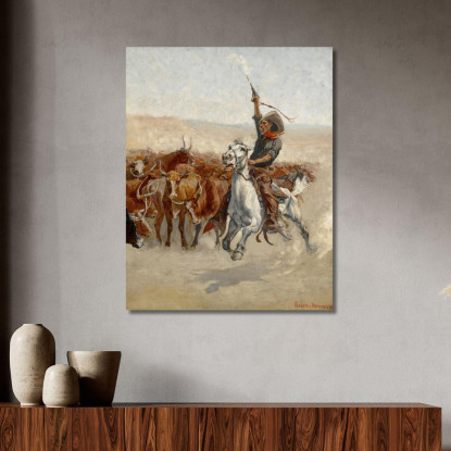 Il Riepilogo Frederic Remington frm58 quadro stampato su tela