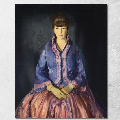 Emma Con L'Abito Viola George Wesley Bellows gwb16 quadro stampato su tela