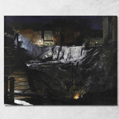 Scavo Notturno George Wesley Bellows gwb18 quadro stampato su tela