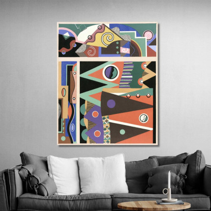Collezione Decori E Colori Pl.03 Georges Valmier gvl4 quadro stampato su tela