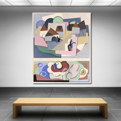Collezione Decori E Colori Pl.11 Georges Valmier gvl12 quadro stampato su tela