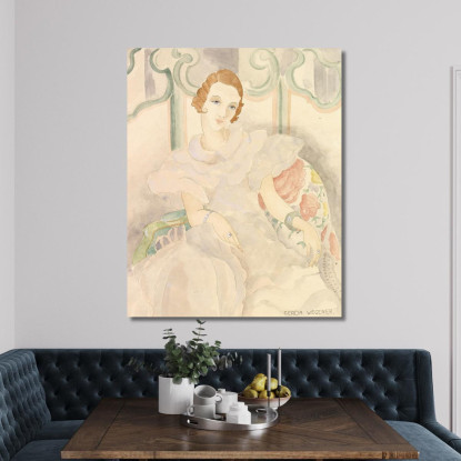 Ritratto Di Una Giovane Donna In Abito Bianco Gerda Wegener gwg15 quadro stampato su tela