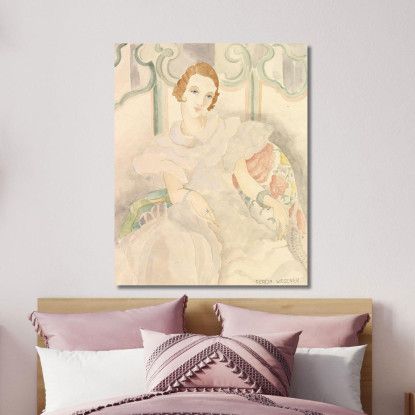 Ritratto Di Una Giovane Donna In Abito Bianco Gerda Wegener gwg15 quadro stampato su tela