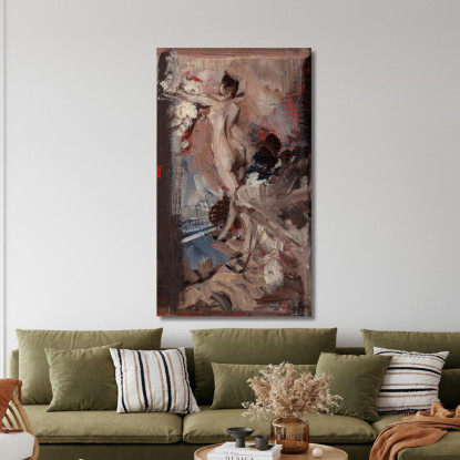 Nudo Femminile Con Pelle Di Tigre Study Giovanni Boldini gbd45 quadro stampato su tela