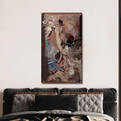 Nudo Femminile Con Pelle Di Tigre Study Giovanni Boldini gbd45 quadro stampato su tela