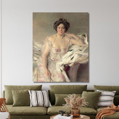 Ritratto Di Lady Nanne Schrader Nata Wiborg Giovanni Boldini gbd64 quadro stampato su tela