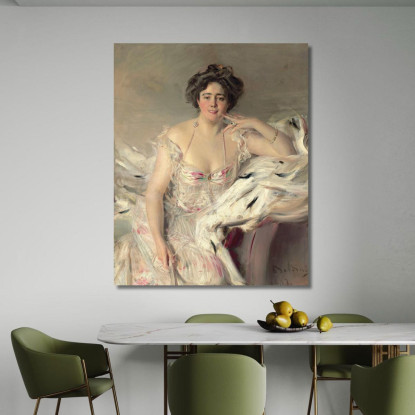 Ritratto Di Lady Nanne Schrader Nata Wiborg Giovanni Boldini gbd64 quadro stampato su tela