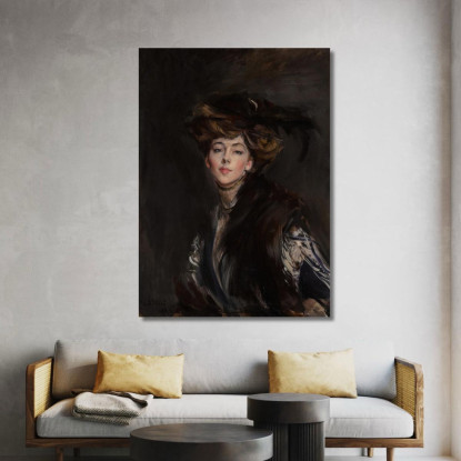 Ritratto Della Signorina Anita Stewart Giovanni Boldini gbd68 quadro stampato su tela