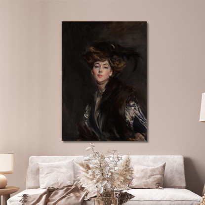 Ritratto Della Signorina Anita Stewart Giovanni Boldini gbd68 quadro stampato su tela