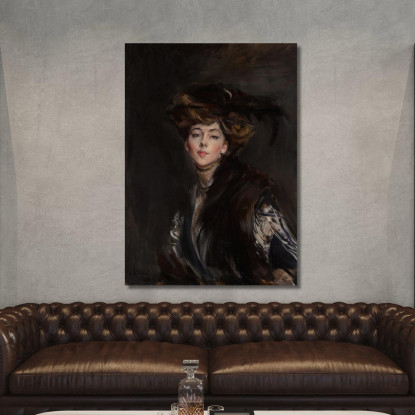Ritratto Della Signorina Anita Stewart Giovanni Boldini gbd68 quadro stampato su tela