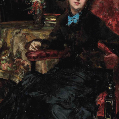 Signora Seduta Con Gatto Giovanni Boldini gbd80 quadro stampato su tela