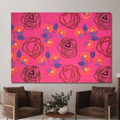 Senza Titolo Design Tessile N. V Frances Hodgkins fhd54 quadro stampato su tela