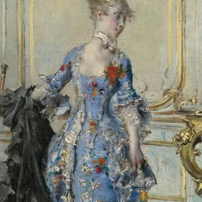 L'Ultimo Sguardo Allo Specchio Giovanni Boldini gbd85 quadro stampato su tela