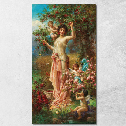 Un'Allegoria Dell'Estate Con Messaggeri D'Amore Hans Zatzka hzt10 quadro stampato su tela