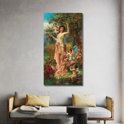 Un'Allegoria Dell'Estate Con Messaggeri D'Amore Hans Zatzka hzt10 quadro stampato su tela