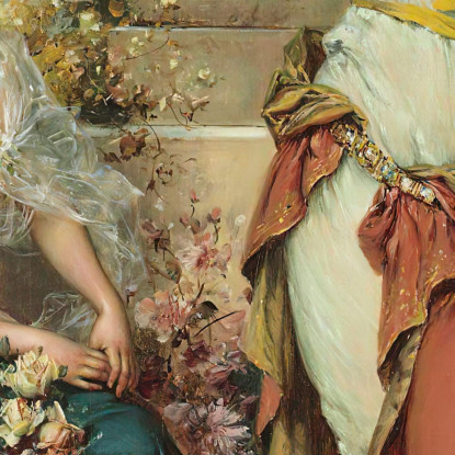 Due Signore In Un Parco Hans Zatzka hzt53 quadro stampato su tela