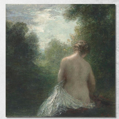 Bagnante Seduto Da Dietro Henri Fantin-Latour hft8 quadro stampato su tela