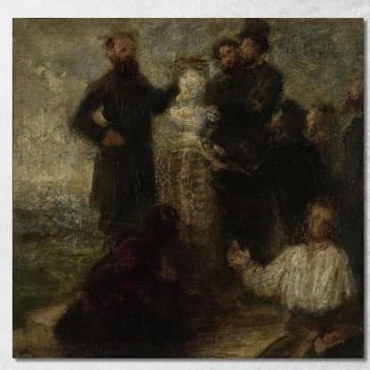 Schizzo Per Omaggio A Delacroix Henri Fantin-Latour hft17 quadro stampato su tela