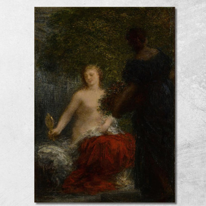 Donna Alla Sua Toilette Henri Fantin-Latour hft20 quadro stampato su tela