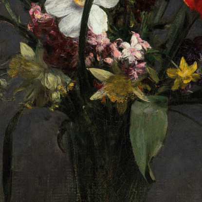 Fiori Primaverili Tulipani Narcisi Giacinti Narcisi E Violacciocche Henri Fantin-Latour hft22 quadro stampato su tela