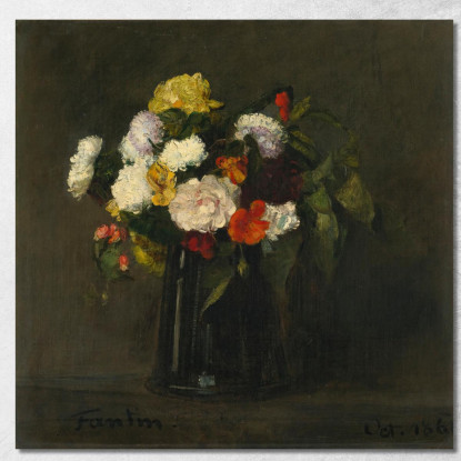 Fiori Henri Fantin-Latour hft26 quadro stampato su tela