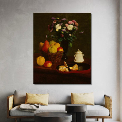 Fiori E Frutta 2 Henri Fantin-Latour hft29 quadro stampato su tela