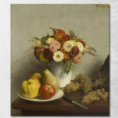 Fiori E Frutta Henri Fantin-Latour hft30 quadro stampato su tela