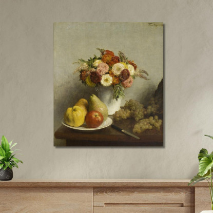 Fiori E Frutta Henri Fantin-Latour hft30 quadro stampato su tela