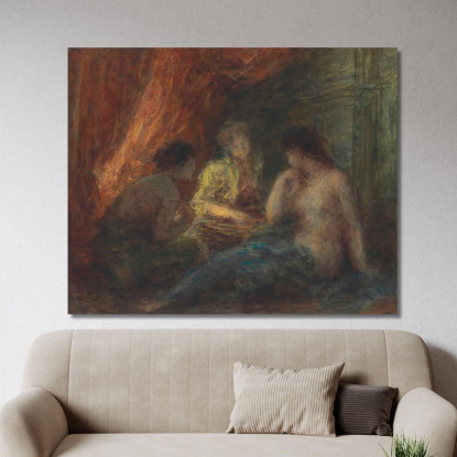 Il Gioco Henri Fantin-Latour hft43 quadro stampato su tela