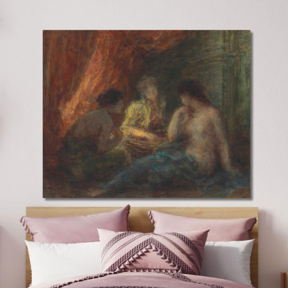 Il Gioco Henri Fantin-Latour hft43 quadro stampato su tela