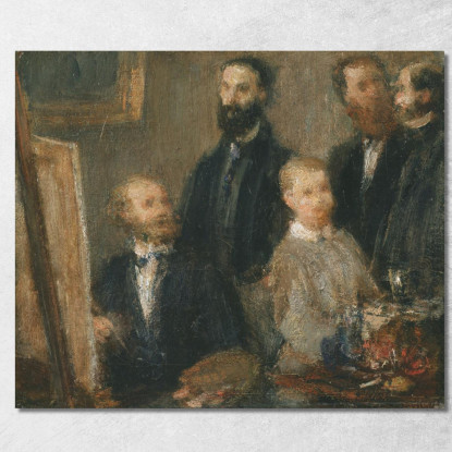 Manet Nel Suo Studio Henri Fantin-Latour hft55 quadro stampato su tela