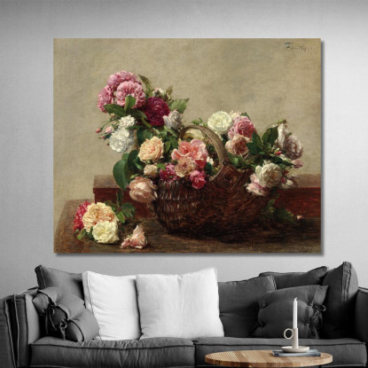 Cesto Di Rose Henri Fantin-Latour hft62 quadro stampato su tela